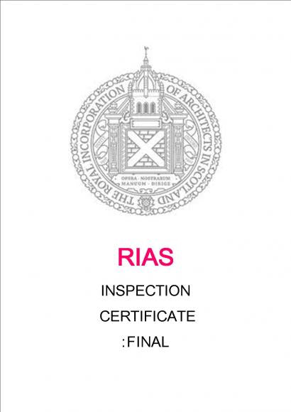 RIAS Inspection Certificate: Final (Pack of 20)