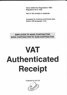 VAT Authenticated Receipt (Pad - 100 pages)